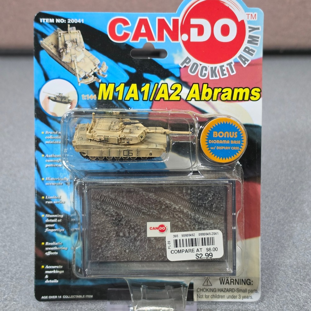 Dragon Can.Do M1A1/A2 Abrams Tank 1:144 Tan NEW Diorama Base Pocket Army 20041